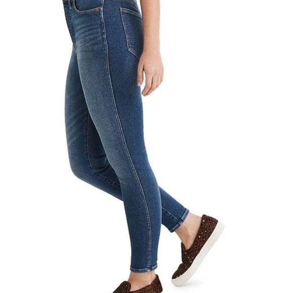 Madewelll Women Blue Skinny Jeans 10” High- Rise Sz 24 Zipper And 5 pickets - Picture 2 of 12